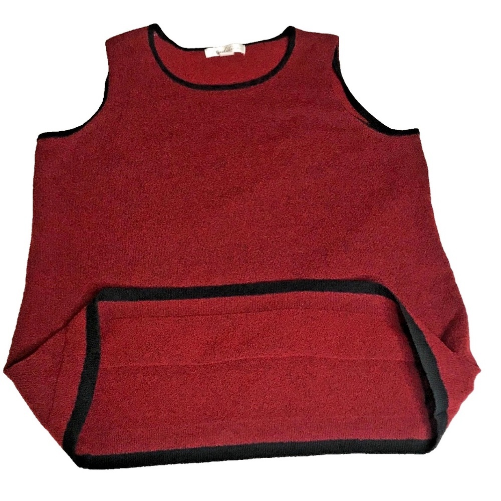 Tradition Size L Burgundy Knit Sweater Vest Sleeveless